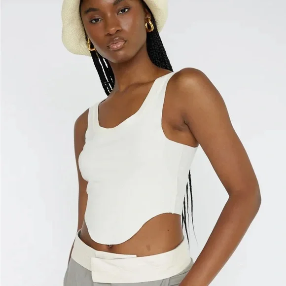 Mott50 Coolibar Isola Corset Tank in French Vanilla - Picture 3 of 8